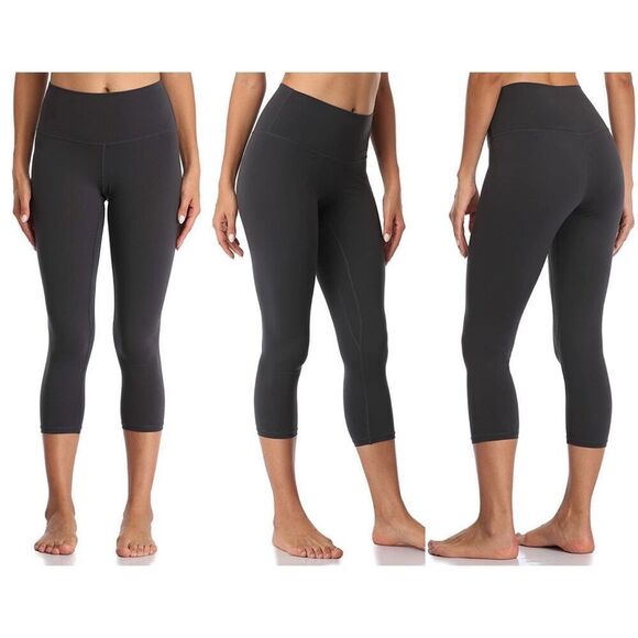 YUNOGA High Waist Seamless Tummy Control Yoga Gray Leggings | Sz XS - Picture 2 of 5